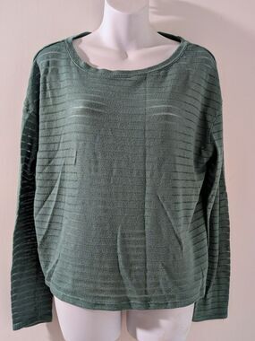 14th & Union Olive Green Marled Knit Long Sleeve Top Small